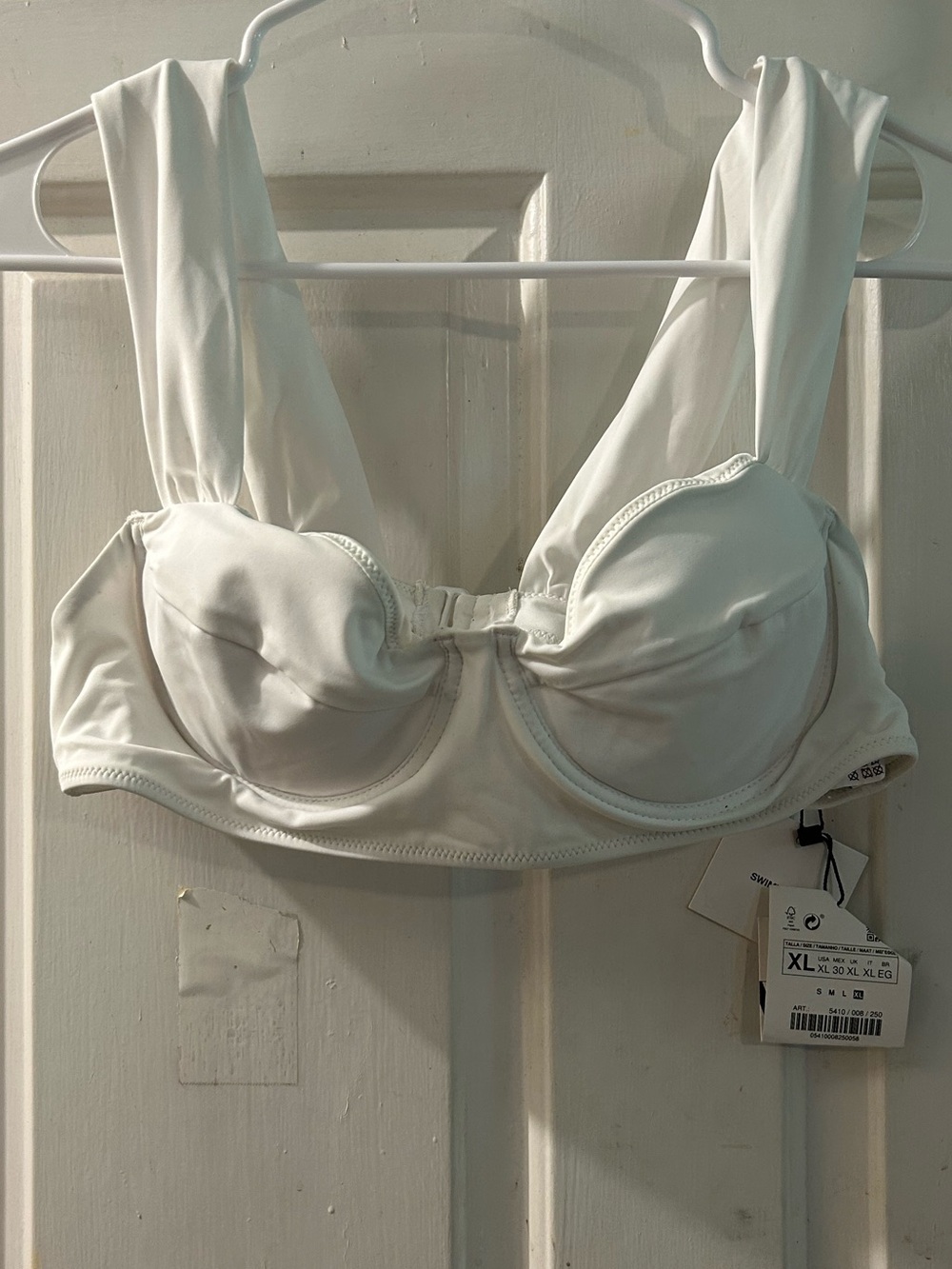 Zara White Underwire Crop Bralette with Wide Straps